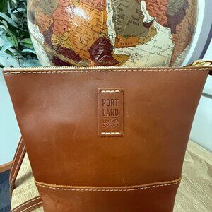 Portland Leather Festival Crossbody Brown Leather